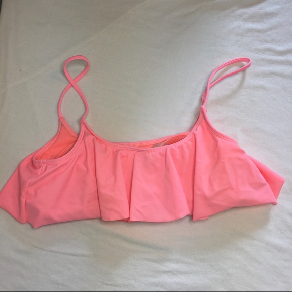 LA Hearts Pink Ruffled Bikini Top, M - Picture 4 of 8